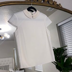 Ted Baker Women's White Embellished Pearl Collar Top